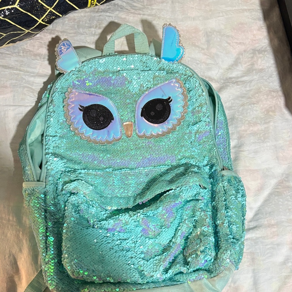 JUSTICE Kids Sequin Owl Backpack - Turquoise